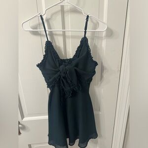 Selfie Leslie Green Tie-Front Mini Dress